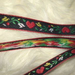 20 yds hearts & flowers embroidered jacquard trim